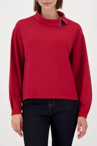 monari - Sweatshirt mit Schmuckkettendetail chimney red - Gr. - 42