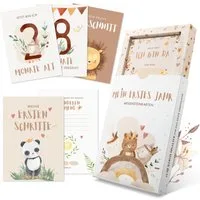 Eulentaler Geschenkkarte I 48 Meilensteinkarten I Mein 1. Jahr I, Von Pädagogen gestaltet I Mit handgemalte Illustrationen