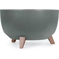 KONZEPT Blumentopf mit Füßen – großer Blumenkübel aus Kunststoff, runde Pflanzschale, 40 oder 47cm, modern & wetterfest, für Innen und Außen