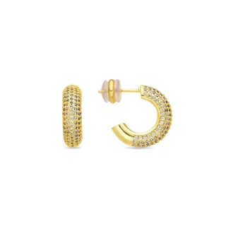Luxenter Ohrringe mit 18 Karat Gelbgold-Finish und funkelnden Zirkonia-Steinen – Niras