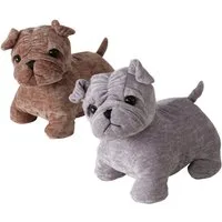 Topanbieter999 Türstopper Tiere in verschiedenen Ausführungen (2er Set), Hund braun und grau