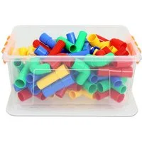 Betzold Steckspielzeug Steckrohre, 80-tlg. – Bau- und Spielset Kinder Motorik