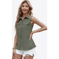 Imily Bela Jeansweste Damen Ärmelloses Sommerhemd (Packung, 1-tlg., 1per-Pack) Einfarbig