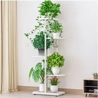 GarveeMore Blumenständer 5-stöckiger Pflanzenständer Mehrschichtiges VintageDesign Pflanzenrega, Eck-Blumenständer für 6 Pflanzen Tall Planter Holder Regal für Zuhause