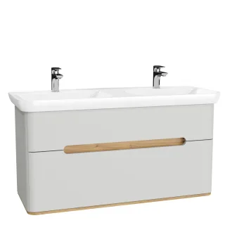 VitrA Sento Set 130 cm Waschtisch + Unterschrank 2 Laden Hellgrau Matt,65991 65991