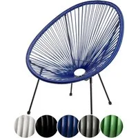 sunnypillow Gartenstuhl Acapulco, gemütlicher Loungesessel für Terrasse, Garten, 1 Stück Blau
