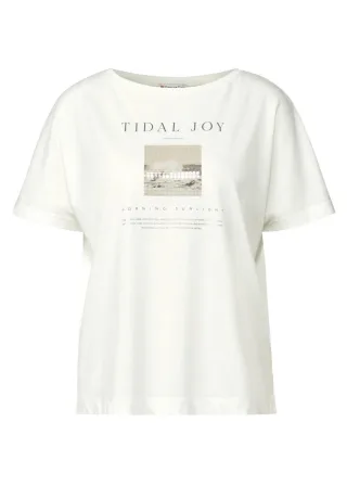 Street One - T-Shirt mit Fotoprint weiß - Gr. - 42