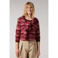 Himalaya Clothing Strickpullover Damen mit lebendigem Jacquardmuster - Strickpullover aus Bio-Baumwolle Gerader Jacquardpullover mit hohem Tragekomfort