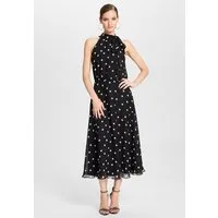 SWING Cocktailkleid - Cocktailkleid mit Polka Dots Taillierter Schnitt mit fließendem Rockteil