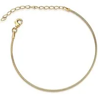 Materia Armkette Damen Gold Schlangenarmband 17-22cm SA-62, Sterlingsilber, vergoldet
