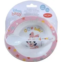 Stor Kindergeschirr-Set Disney Baby Mikrowellengeschirr Set mit Mickey / Minnie Motiv (2-tlg), 1 Personen, BPA-freies, lebensmittelechtes Material, für Mikrowellen geeignet