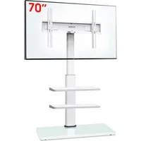 AOKCOS TV-Ständer Fernsehhalterung mit 2 Ablagen, 32-70 Zoll, (bis 70 Zoll, höhenverstellbar, ±30° schwenkabr, neigbar zwischen -2° und +10)