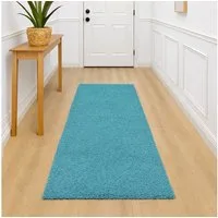Carpetia Teppich Moderner Hochflor Teppich Aqua Türkis weich stilvolles Design, rechteckig, Höhe: 30 mm