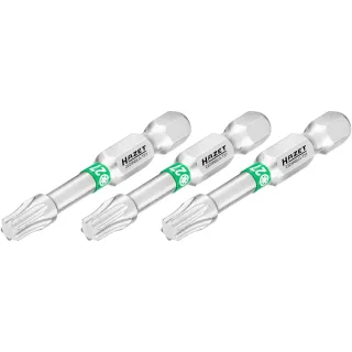 HAZET Bit Sechskant 6,3 (1/4 Zoll) Innen TORX Profil 3 Stück - 2223NSLG-T27/3