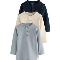 Next Langarmshirt 3er-Pack Henley Langarmshirts (3-tlg)