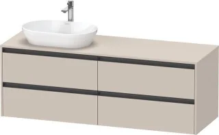 Duravit Ketho.2 Konsolenwaschtischunterbau wandhängend Taupe Matt 1600x550x568 mm - K24899L91910000 K24899L91910000