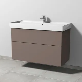Sanipa 3way Waschtischunterbau zu Villeroy & Boch Collaro Waschtisch mit 2 Auszügen, Taupe-Matt SP8371T