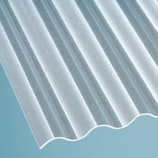 Polycarbonat Lichtplatte | Wellplatte | 76/18 | 2,5 mm | Breite 1045 mm | C-Struktur