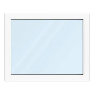 Fenster 100 x 80 cm, Kunststoff, Kömmerling 70 AD, Weiß, 1000 x 800 mm, festverglast, individuell online konfigurieren