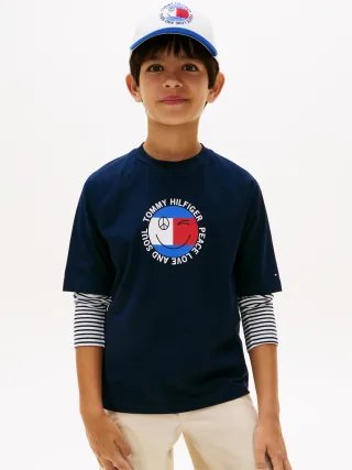 FUN FLAG GRAPHIC T-SHIRT Dark Night Navy - Gr. - 12