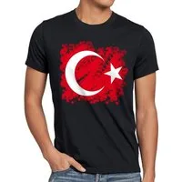 style3 T-Shirt Türkei Turkey Türkiye Flagge istanbul Flag Mond Stern rot erdogan