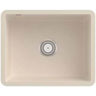 Villeroy und Boch Unterbauspüle 331001FU mit Ablaufgarnitur und Handbetätigung, Ivory
