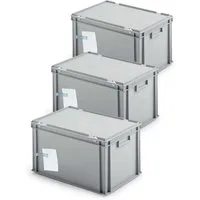 BRB-Lagertechnik Aufbewahrungsbox BRB 3x Ordner-Archivboxen, für je 7 Ordner (A4, breiter Rücken), Perfekt für eine ordentliche und sichere Archivierung!