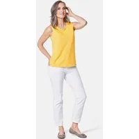 GOLDNER Shirttop Komfort-Top mit Doppel-Front Unifarbenes Modell mit klassischem Rundhalsausschnitt