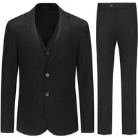 Allthemen Anzug (3 tlg) Slim Fit Hochzeitanzug mit 2 Knöpfen Anzüge für Arbeit