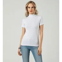Kota Body Shirt Damen Halbarm mit Stehkragen Slim Fit Baumwolle