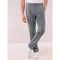 Walbusch Bundfaltenhose Herren Bügelfreie Hose mit Bundfalte Comfort Fit Knitterfrei, bi‑elastisch mit dehnbarem Comfort‑Bund, Steinnussknöpfe