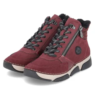 Rieker Schnürboots - Gr. 36 - Rot - Kunstleder