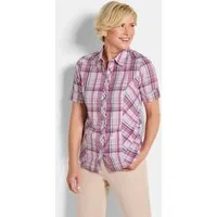 GOLDNER Hemdbluse Blusenshirt mit Karomuster Baumwollbluse mit Hemdkragen, Knopfleiste und Halbarm