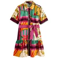 Next Hemdblusenkleid Hemdblusenkleid mit kurzen Ärmeln und Bindegürtel (1-tlg)