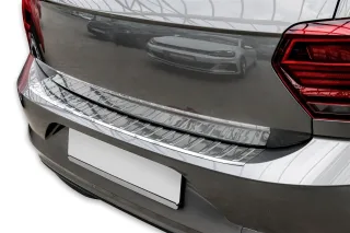Edelstahl Ladekantenschutz Chrom Stoßstange Schutz Abdeckung mit Abkantung für VW Polo VI AW ab 2018-