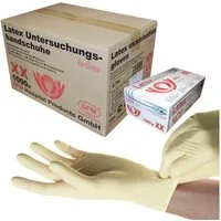 SFM ® Latexhandschuhe BIOLIMES : puderfrei texturiert weiß Einmalhandschuhe Einweghandschuhe