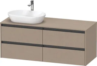 Duravit Ketho.2 Konsolenwaschtischunterbau wandhängend Leinen Matt 1400x550x568 mm - K24898L75750000 K24898L75750000