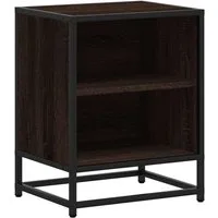 vidaXL Nachttisch Nachttisch Braun Eichen-Optik 40x31x50 cm Holzwerkstoff Metall (1-St)