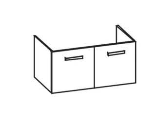 Artiqua 411 Waschtischunterschrank für D-Code 034210, Weiß Matt Select, 411-WU2T-D32-7161-171 411-WU2T-D32-7161-171