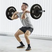 SPORTNOW Hantelscheiben 2 x 10kg Gewichte, Gewichtsscheiben, Ø 50 mm Bohrung, Schwarz, 20 kg, für 5 cm Hantelstange, Ø 50 mm Bohrung, Schwarz