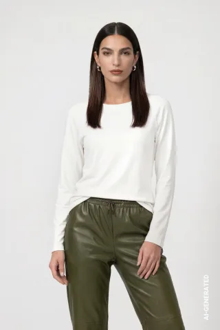 monari - Basic-Langarmshirt off-white - Gr. - 40