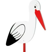 BRUBAKER Gartenstecker 100 cm großer Storch aus Holz (1-St., Geburtsgeschenk Babystorch) Klapperstorch zum Stecken für Innen und Außen