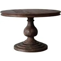 baario Esstisch Esstisch HARRISON dunkelbraun Ø100, rund massiv Mangoholz Landhaus Antik Design