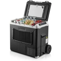 TZS FIRST AUSTRIA Elektrische Kühlbox Kompressor 50L, 12V / 230V Anschluss, App-Steuerung, Trolleyfunktion, Bis -20 °C, ECO & MAX Modus, inkl. Schneidebrett & Flaschenöffner
