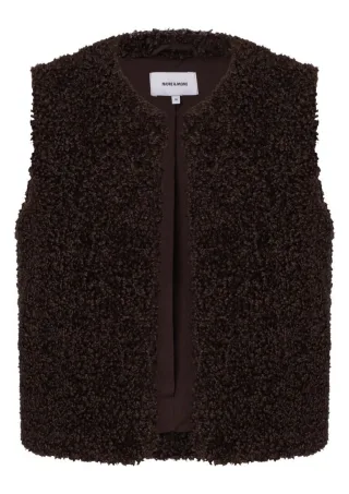 MORE & MORE - Teddyfell-Weste braun - Gr. - 38