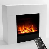 GLOW FIRE Elektrokamin METIS LED Kamin mit Heizung, Standkamin, Elektrischer Kamin mit 3-fach Farbwechsler und Knisterfunktion