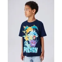Name It T-Shirt NKMMAJO POKEMON SS NREG TOP BOX NOOS SKY Baumwollmischung, Pokémon Druck, Kurzarm
