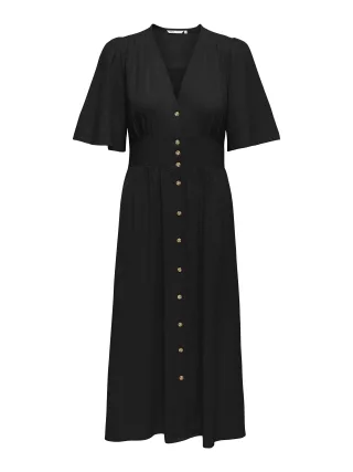ONLY - ONLTIZANA 2/4 MIDI DRESS WVN NOOS Black - Gr. - L
