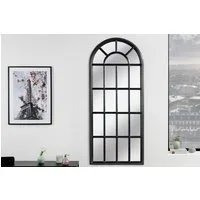 riess-ambiente Wandspiegel CASTILLO 140cm schwarz (Einzelartikel, 1-St), Wohnzimmer · groß · halbrund · mit Rahmen · Fenster-Design · Deko
