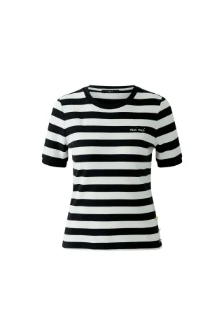 Oui - T-Shirt white black - Gr. - 44